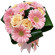 букет из кремовых роз и розовых гербер. Мьянма