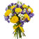 букет желтых роз и синих ирисов. Мьянма
